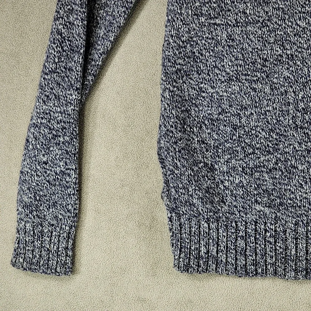 Banana Republic S Men‎ Shawl Collar Sweater Cowl Navy Gray Cotton Nylon Wool